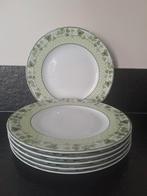 6 Wit-groene dinerborden Retsch Bavaria, Ophalen of Verzenden, Zo goed als nieuw, Bord(en), Overige stijlen