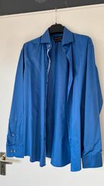 Blauwe blouse Jacques Britt maat L, Kleding | Heren, Ophalen of Verzenden, Zo goed als nieuw, Blauw