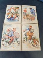 4 oude humor ansichtkaarten 2e wereldoorlog, Verzamelen, Nederland, Overige soorten, Ophalen of Verzenden