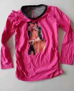 Longsleeve maat 110/116 roze met paardenhoofd, Ophalen of Verzenden, Gebruikt, Meisje, Shirt of Longsleeve