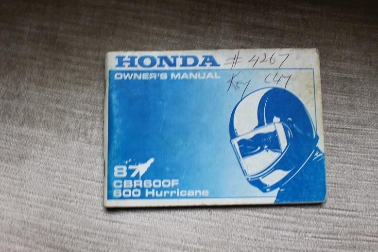Honda CBR600 F Hurricane 1987 motorcycle owner's manual CBR, Ophalen of Verzenden, Honda