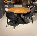 Showroommodel Eettafel teakhout visgraat 130cm, Ophalen, Zo goed als nieuw