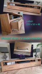 In strak design: een uniek massief eiken TV-audio meubel!!, Huis en Inrichting, Ophalen, Strak modern, Eikenhout, Zo goed als nieuw