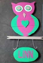 Geboortebord Uil - Linn - Handgemaakt, Ophalen of Verzenden, Nieuw, Geboortebord