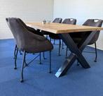 eettafel met 6 stoelen, Huis en Inrichting, Tafels | Eettafels, Ophalen, 200 cm of meer, 50 tot 100 cm, Zo goed als nieuw