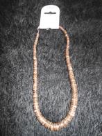 Korte bruine hals ketting met verschillende maten schijfjes, Sieraden, Tassen en Uiterlijk, Kettingen, Verzenden, Nieuw, Bruin