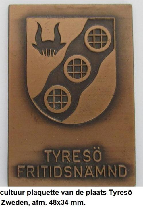 LEUKE KLEINE PLAQUETTE, NATUURFONDS TYRESÖ ZWEDEN, Postzegels en Munten, Penningen en Medailles, Overige materialen, Buitenland