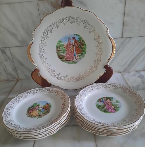Gebakservies Digoin - Sarreguemines, Huis en Inrichting, Keuken | Servies, Zo goed als nieuw, Compleet servies, Overige stijlen