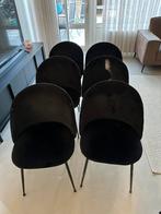 6 zwarte stoelen, Huis en Inrichting, Stoelen, Ophalen, Gebruikt, Zwart, Stof