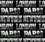 Behang LONDON PARIS NEW YORK, Ophalen of Verzenden, Minder dan 10 m², Zwart