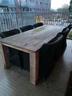 Teak tuintafel met 6 stoelen, Tuin en Terras, Tuintafels, Ophalen, Gebruikt, Rechthoekig, Teakhout