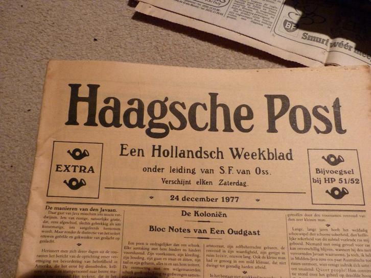 Haagse Post - 24-12-1977  - 39 pagina's, Verzamelen, Tijdschriften, Kranten en Knipsels, Krant, Nederland, 1960 tot 1980, Ophalen of Verzenden