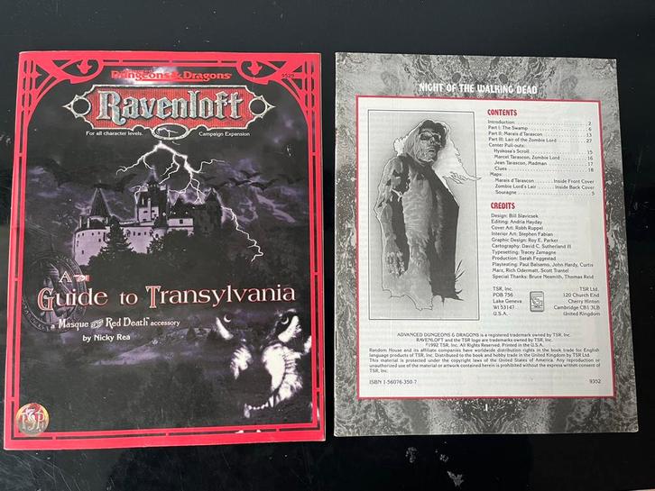 Guide to Transylvania Ravenloft - Dungeons Dragons origineel, Verzamelen, Overige Verzamelen, Ophalen of Verzenden