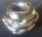 Zilver kleurige theelichthouder flower rose., Overige materialen, Gebruikt, Overige kleuren, Verzenden