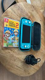 Nintendo switch lite + hoes + oplader + mario maker 2, Spelcomputers en Games, Games | Nintendo Switch, Ophalen, Online, 1 speler