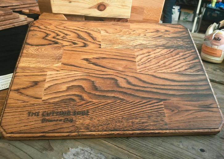 Hand gemaakte, Eiken gebrande snijplank van de cutting edge, Huis en Inrichting, Keuken | Keukenbenodigdheden, Nieuw, Ophalen