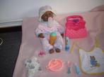 hele mooie donkere interactieve baby anabel met acc, Ophalen of Verzenden, Zo goed als nieuw, Babypop