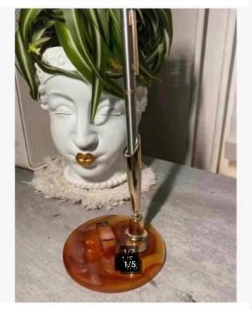 Kerst Kado Idee Agaat edelsteen pennenhouder 18 cm met pen beschikbaar voor biedingen