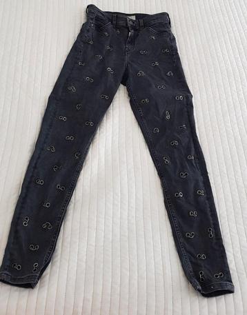 Topshop ringen spijkerbroek zwart maat 25 mt 34 jamie broek  beschikbaar voor biedingen