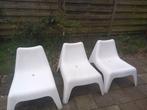 3 x witte ikea tuinstoel, Ophalen, Kunststof