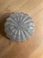 Vintage plafondlamp Metalen basis 24cm Glas 30cm, Huis en Inrichting, Ophalen of Verzenden, Zo goed als nieuw, Glas