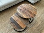 set/2 stuks grof teak salontafels, Huis en Inrichting, Tafels | Salontafels, Ophalen, Gebruikt, 50 tot 100 cm, 50 tot 100 cm