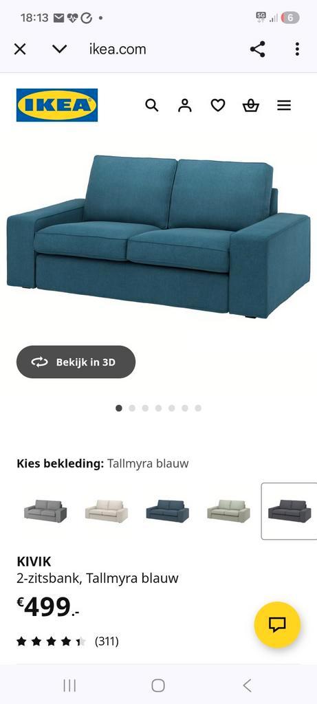 Ikea Kivik Bankstel - Rookvrij & Dierenvrij, Huis en Inrichting, Slaapkamer | Slaapbanken, Zo goed als nieuw, Overige maten, 190 cm of minder