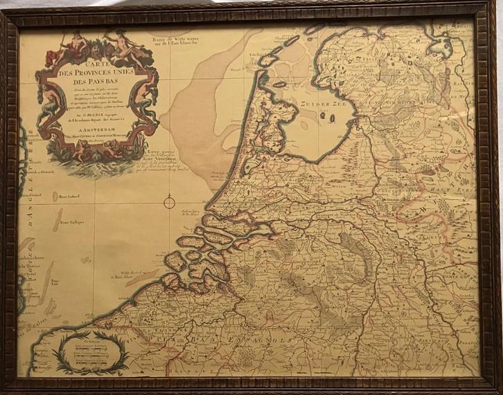 Oude kaart Carte des Provinces Unies des Pays Bas, Antiek en Kunst, Kunst | Etsen en Gravures, Verzenden