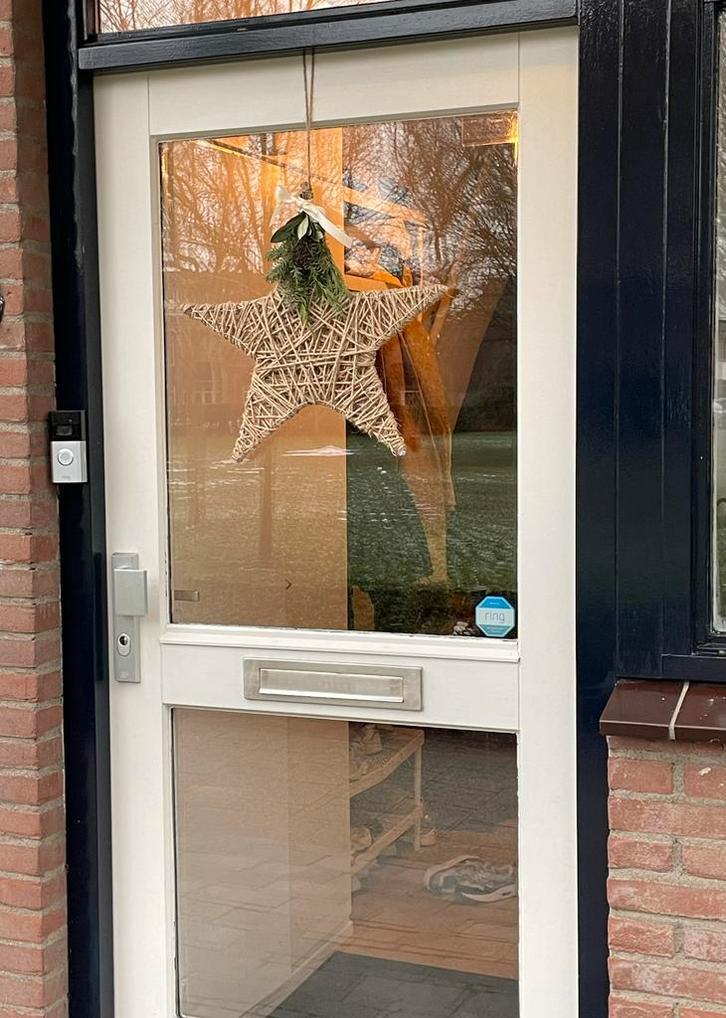 Hardhouten voordeur 92 x 201 cm links met veiligheidsbeslag, Doe-het-zelf en Verbouw, Kozijnen en Schuifpuien, Gebruikt, Deurkozijn