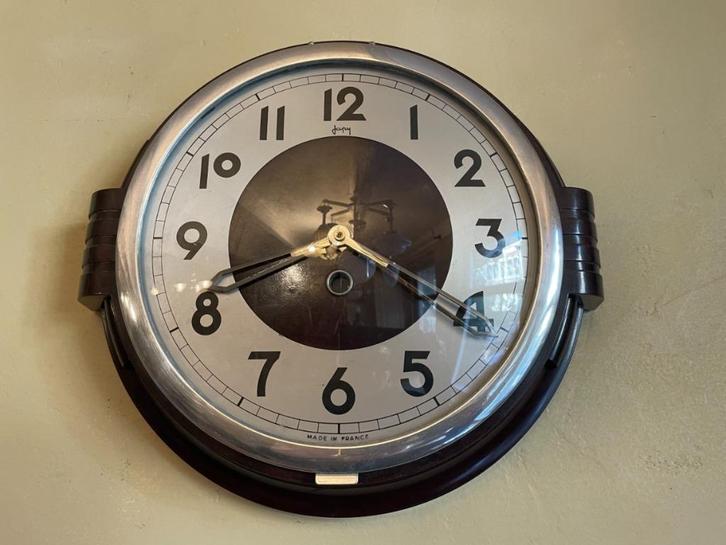 Art Deco 1930 Klok Keukenklok Wandklok Japy Bakeliet Frans, Antiek en Kunst, Antiek | Klokken, Ophalen of Verzenden