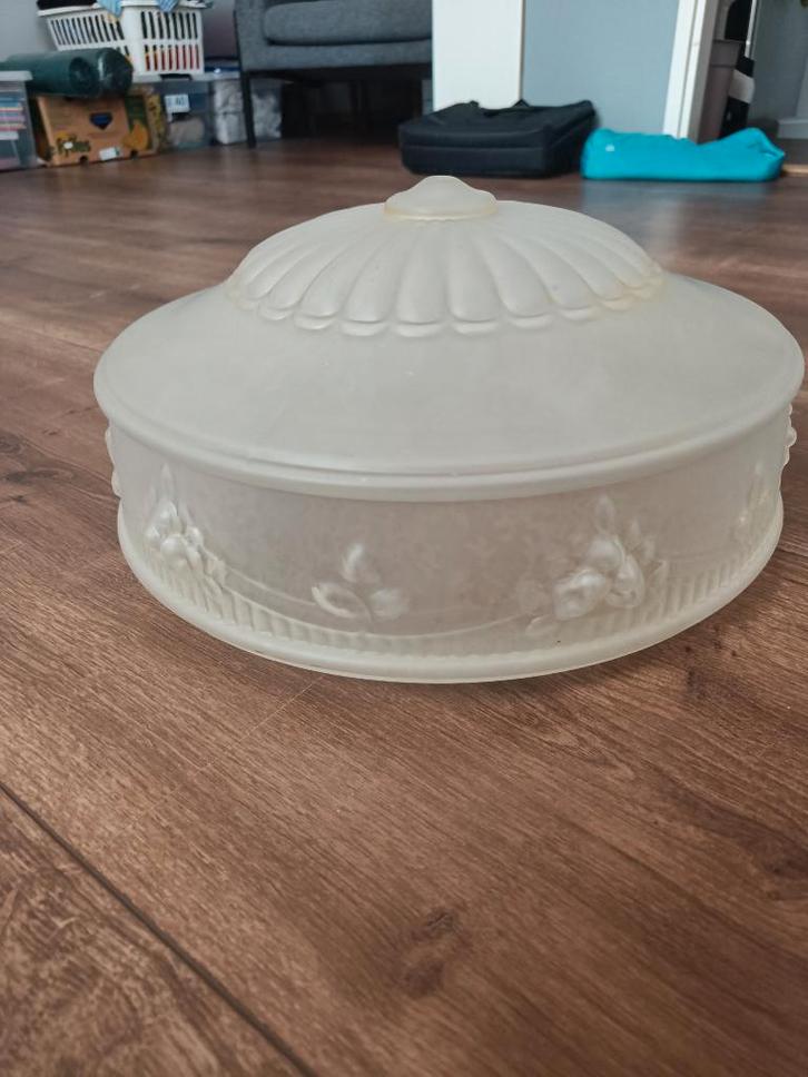 art deco plafonniere plafondlamp druiven, Huis en Inrichting, Lampen | Plafondlampen, Zo goed als nieuw, Glas, Metaal, Ophalen of Verzenden