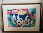 Koeien incl mooie zware zearte lijst met glas, Antiek en Kunst, Kunst | Litho's en Zeefdrukken, Ophalen