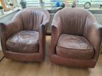 Mooie lederen stoeltjes fauteuils Gerard van de Berg, Huis en Inrichting, Fauteuils, Ophalen, Gebruikt, 50 tot 75 cm, Leer
