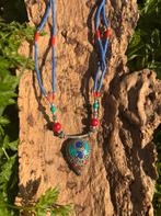 Ketting Tibetaans Edelsteen Lapis Lazuli Turkoois Nepal, Blauw, Nieuw, Ophalen of Verzenden, Steen of Mineraal