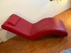 Chaise longue lounge stoel bank Montel stijl rood leer, Ophalen, Eenpersoons, 100 tot 125 cm, Leer