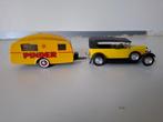 Norev miniatuur caravan Pinder en auto, Ophalen of Verzenden, Nieuw, Auto, Norev