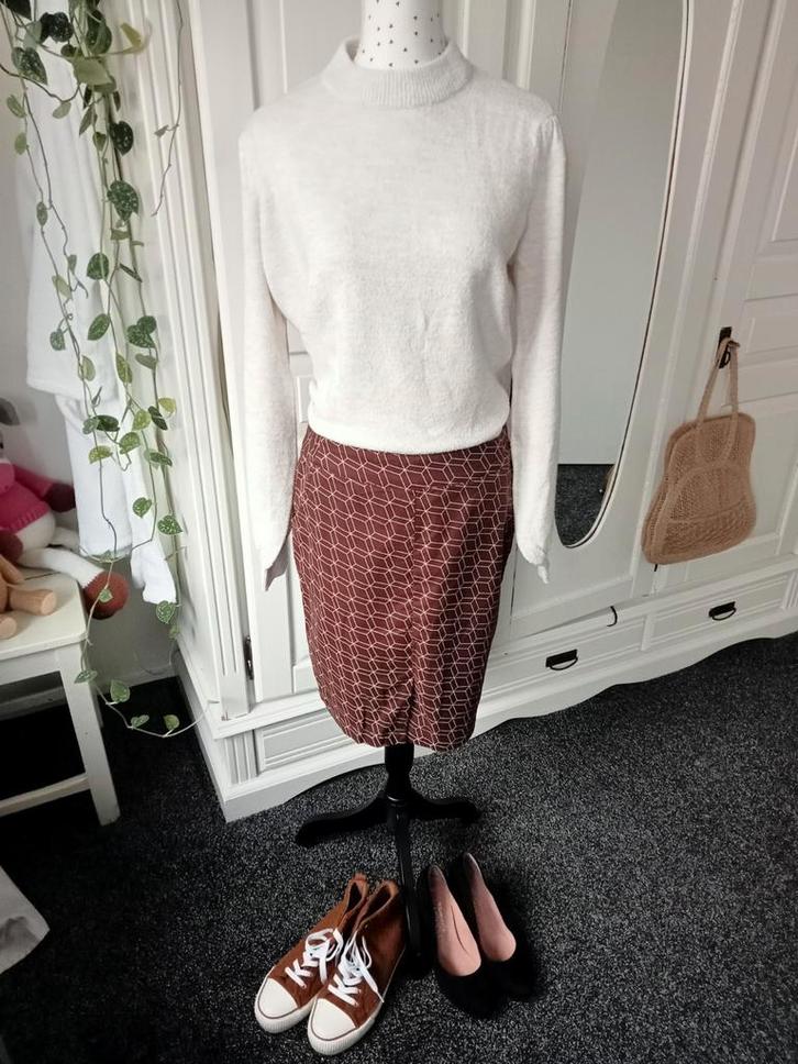 4funky flavours " Rok maat M/L ", Kleding | Dames, Rokken, Nieuw, Maat 38/40 (M), Bruin, Onder de knie, Ophalen of Verzenden
