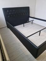 Zwart kunstleder bed ledikant 160x200 met luxe lattebodems, Huis en Inrichting, Slaapkamer | Bedden, Ophalen, Overige materialen