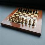 Fraai xl opklapbaar backgammon /schaakbord met houten stukke, Ophalen of Verzenden, Minder dan 500 stukjes, Zo goed als nieuw