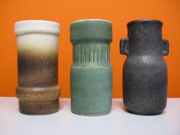 3x vintage vaas Loré Beesel keramiek Matt Camps jaren 70s beschikbaar voor biedingen