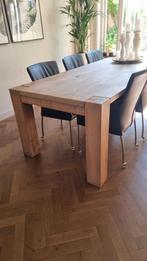 Robuuste eiken tafel Dopmeijer, Ophalen, Gebruikt, 200 cm of meer, 50 tot 100 cm