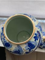 H. Bequet vaas met deksel - Blauw & Goud, Ophalen