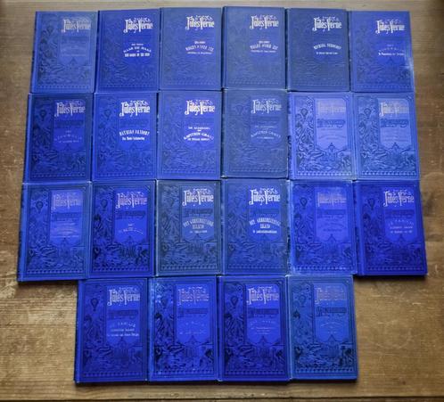 Jules Verne - 16 antieke  'blauwe bandjes', Boeken, Avontuur en Actie, Gelezen, Ophalen of Verzenden