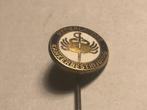 Emaille NEDERLANDSE KANKERBESTRIJDING Speld (Wit/Zwart)., Verzenden, Zo goed als nieuw, Overige onderwerpen, Speldje of Pin