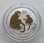 Zilveren 1 oz lunar 2 year of the Monkey gold platet 2016., Ophalen of Verzenden, Zilver