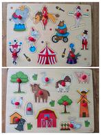 Twee houten kinderpuzzels, Ophalen of Verzenden, Zo goed als nieuw, Van hout, Minder dan 10 stukjes