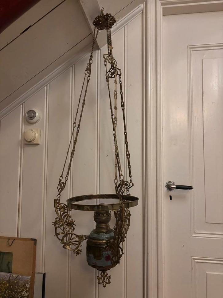 Antieke Hanglamp met Sierlijke Details, Antiek en Kunst, Antiek | Lampen, Ophalen
