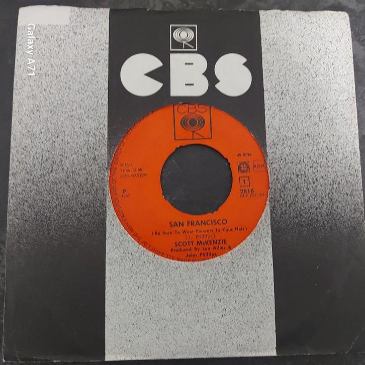 45 rpm Scott McKenzie - San Francisco (1967), Cd's en Dvd's, Vinyl Singles, Gebruikt, Pop, 7 inch, Ophalen of Verzenden