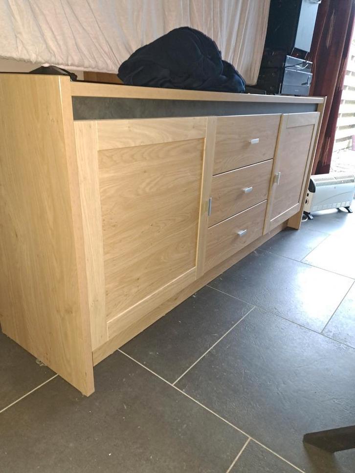 Dressoir en TV Kast - Hout met Lades en Deuren, Huis en Inrichting, Kasten | Dressoirs, Gebruikt, 150 tot 200 cm, 25 tot 50 cm