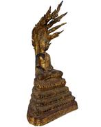 Thaise vergulde bronzen Boeddha onder naga, Ophalen of Verzenden, Gebruikt